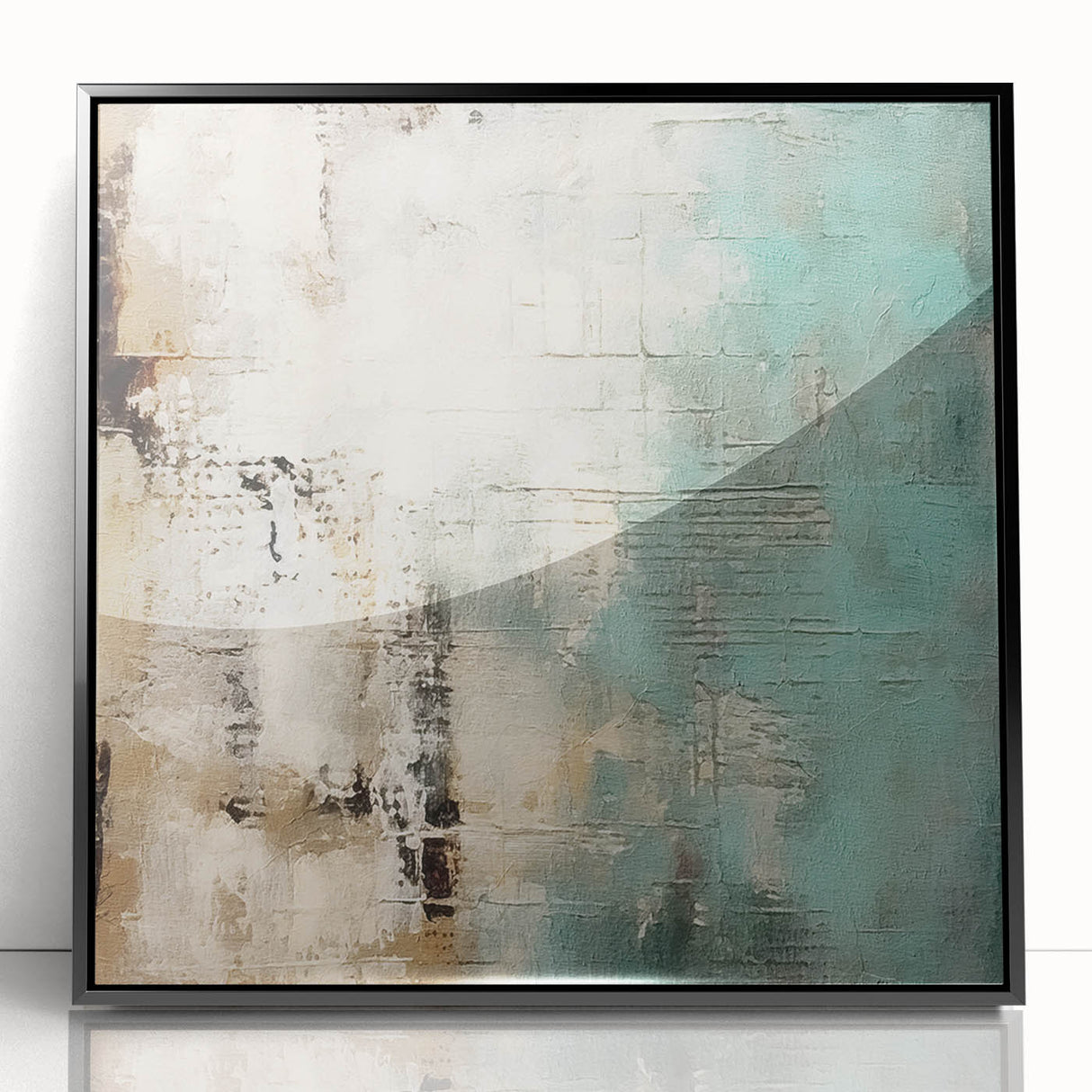 Framed acrylic wall art featuring abstract black strokes on a light background, adding a modern touch to home decor, perfect for contemporary interiors.
