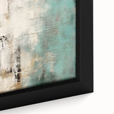 Close-up of a framed canvas wall art featuring abstract strokes in vibrant colors, showcasing a modern design ideal for contemporary home decor.