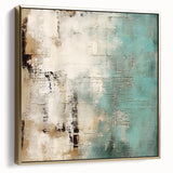 Framed abstract wall art featuring elegant silver and gold strokes on a textured canvas, perfect for modern home decor and stylish interior design.