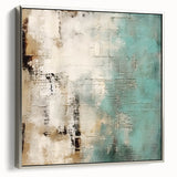 Framed canvas wall art featuring abstract silver strokes on a textured background, showcasing a modern design for contemporary home decor. Ideal for living rooms or offices.