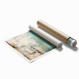 Abstract strokes wall art print showcasing vibrant blue, pink, and yellow colors on a canvas, ideal for modern home decor, rolled for easy display and shipping.