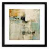 Abstract wall art featuring bold, colorful strokes in a modern design, framed with a black matte finish, ideal for contemporary home decor.