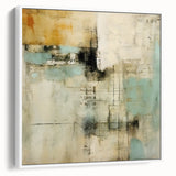 Abstract strokes wall art canvas framed in white, showcasing vibrant colors and dynamic patterns, ideal for modern home decor. Perfect for adding artistic flair to any room.