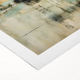 Abstract wall art featuring vibrant strokes in shades of blue, orange, and yellow on a rolled canvas, ideal for modern home décor. The artwork's fluid design adds a contemporary touch to any room, making it a perfect statement piece for living spaces or offices.