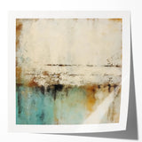 Abstract wall art print showcasing vibrant strokes in shades of blue, pink, and gold, designed to enhance modern decor with a glossy finish and elegant aesthetic.