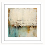 Abstract strokes wall art print in a white frame with a mat, showcasing vibrant colors and dynamic brushwork. Ideal for modern home decor.