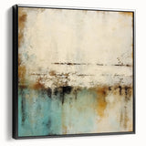 Framed canvas wall art showcasing an abstract design with bold black strokes on a textured surface, perfect for modern home decor. Ideal for adding elegance to living spaces.