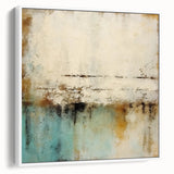 Framed abstract strokes wall art in a sleek white frame, showcasing vibrant colors and dynamic patterns, designed to enhance modern interior decor.