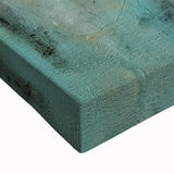 Close-up of abstract strokes wall art on stretched canvas, showcasing vibrant colors of blue, orange, and yellow, ideal for modern interior decor.