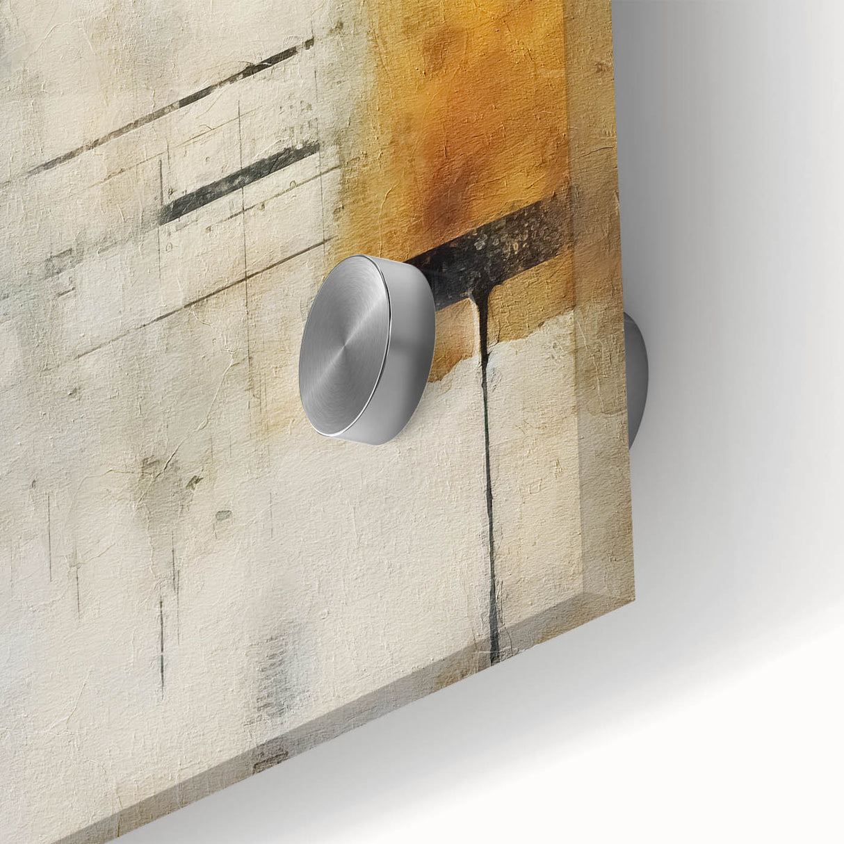 Close-up view of abstract strokes wall art design on acrylic glass, showcasing vibrant colors and dynamic patterns, ideal for modern home decor.