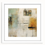 Abstract wall art featuring colorful strokes in a modern design, framed with a white mat, ideal for enhancing contemporary home decor. Perfect for art enthusiasts looking to elevate their space.