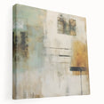 Abstract wall art canvas featuring dynamic strokes in vibrant colors, showcasing a modern design ideal for contemporary decor. The artwork is stretched on a wooden frame, emphasizing its depth and texture, perfect for enhancing living spaces or offices.