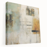 Abstract wall art canvas featuring dynamic strokes in vibrant colors, showcasing a modern design ideal for contemporary decor. The artwork is stretched on a wooden frame, emphasizing its depth and texture, perfect for enhancing living spaces or offices.
