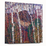Modern Wall Art: Abstract Birch Forest in Vibrant Hues