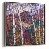 Modern Wall Art: Abstract Birch Forest in Vibrant Hues