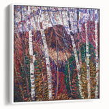 Modern Wall Art: Abstract Birch Forest in Vibrant Hues
