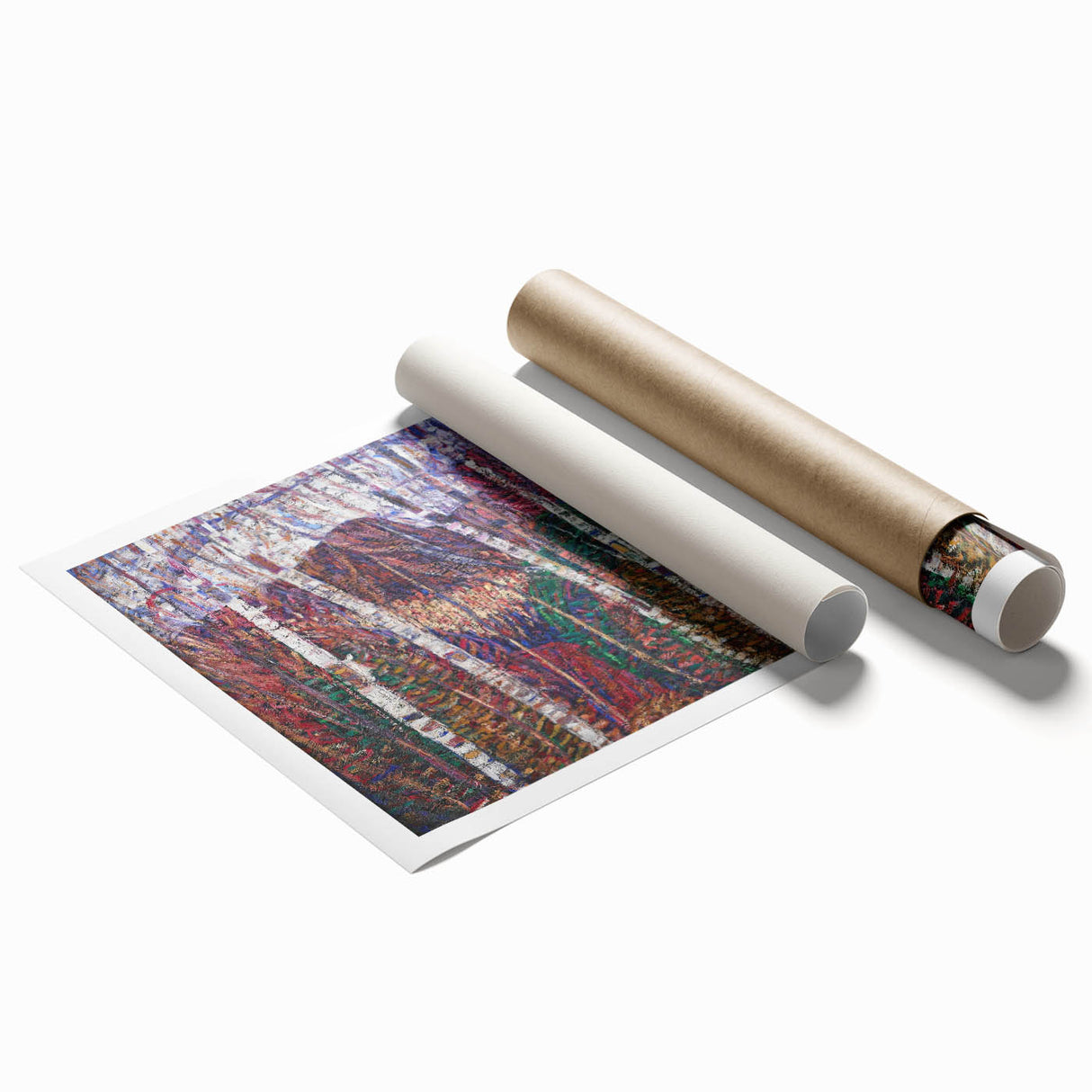 Modern Wall Art: Abstract Birch Forest in Vibrant Hues