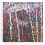 Modern Wall Art: Abstract Birch Forest in Vibrant Hues
