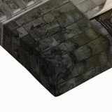 Close-up of a stretched canvas depicting a majestic landscape with a castle, showcasing vibrant colors and intricate details, ideal for home decor.