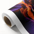 Vibrant rolled canvas artwork depicting an abstract landscape with caves, showcasing earthy tones and intricate details, elegantly packaged in a protective tube.