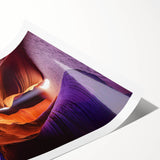 Rolled print showcasing a vibrant landscape design with intricate cave formations, featuring earth tones and textures, packaged securely in a protective tube.