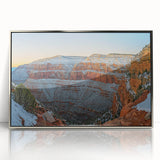 Framed acrylic print showcasing a stunning cliff landscape with vibrant colors and intricate details, perfect for enhancing modern home decor.