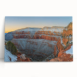 Stretched canvas featuring a vibrant landscape of rugged cliffs and serene waters, showcasing rich colors and detailed textures, ideal for home decor.