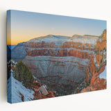 Stretched canvas artwork depicting vibrant cliff landscapes in rich earth tones, showcasing intricate details and textures, perfect for nature-inspired decor.