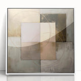 Luxury Abstract Bedroom Wall Art - Gold and Beige Canvas Print