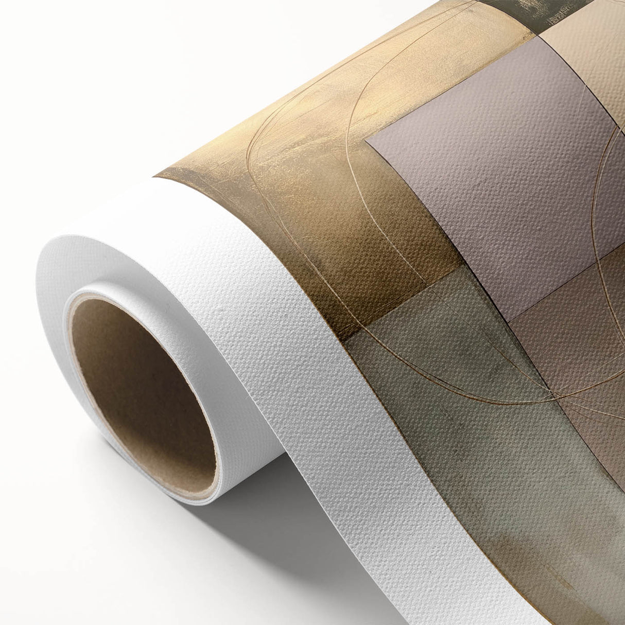 Luxury Abstract Bedroom Wall Art - Gold and Beige Canvas Print