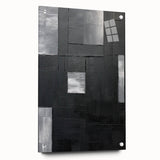 Framed Dining Room Prints - Black & Silver Textured Abstract Art
