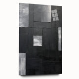 Framed Dining Room Prints - Black & Silver Textured Abstract Art