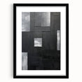 Framed Dining Room Prints - Black & Silver Textured Abstract Art