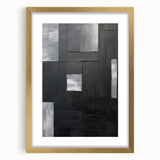 Framed Dining Room Prints - Black & Silver Textured Abstract Art