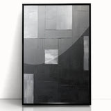 Framed Dining Room Prints - Black & Silver Textured Abstract Art