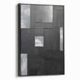 Framed Dining Room Prints - Black & Silver Textured Abstract Art