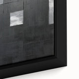 Framed Dining Room Prints - Black & Silver Textured Abstract Art