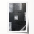 Framed Dining Room Prints - Black & Silver Textured Abstract Art