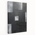 Framed Dining Room Prints - Black & Silver Textured Abstract Art