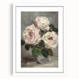 Soft Rose Elegance - Contemporary Floral Wall Art for Living Room