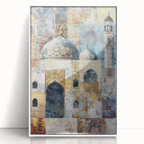 Framed abstract architecture wall art featuring a white acrylic design, showcasing geometric shapes and lines, perfect for modern home decor.