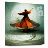 Abstract figurative wall art displayed in an acrylic glass frame, showcasing vibrant colors and intricate designs, perfect for modern interior decor.