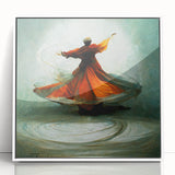 Framed abstract figurative wall art in acrylic with a white front view, showcasing vibrant colors and modern design, perfect for contemporary home decor.