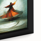 Abstract figurative wall art featuring vibrant colors and dynamic shapes, intricately framed for an elegant display, perfect for modern home decor.