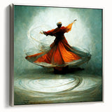 Framed abstract figurative wall art in silver, showcasing a modern design with fluid shapes and muted colors, ideal for contemporary home decor.