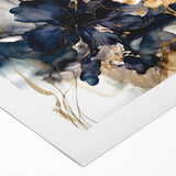 Abstract floral wall art on rolled canvas, showcasing vibrant colors and intricate patterns, perfect for modern home decor, packaged securely in a sturdy tube.