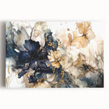 Vibrant abstract floral wall art on stretched canvas, featuring a mix of bold colors and intricate designs, perfect for enhancing modern home decor.