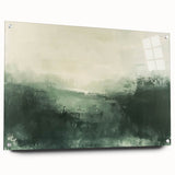 Acrylic glass wall art showcasing an abstract landscape design, displayed in a side view with decorative pins holding it in place. The vibrant colors and modern aesthetic make it a striking piece for contemporary home decor.