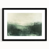 Abstract landscape wall art in a sleek black frame with a white mat, showcasing vibrant colors and unique patterns, perfect for modern home decor.