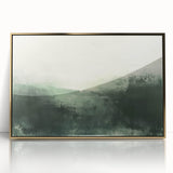 Framed abstract landscape wall art featuring vibrant gold accents, perfect for modern home decor. Ideal for living rooms or creative spaces, enhancing aesthetic appeal.